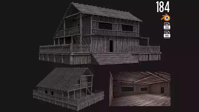 Old Wooden Building 4K Textures GameReady 184