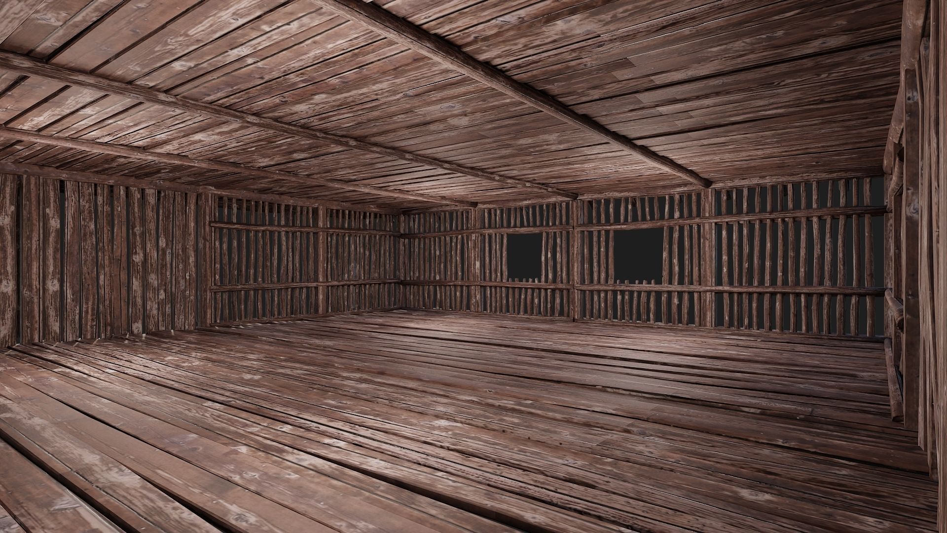 4 Old Wooden Buildings Pack 4K Textures GameReady 181 to 184 Low-poly 3D model_9