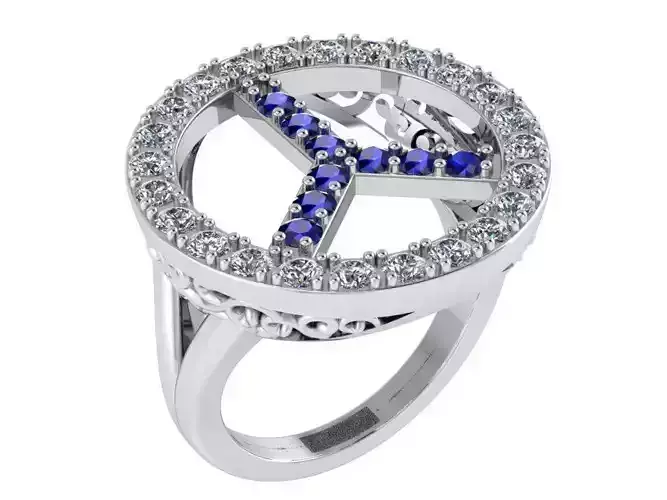 Infinity Ring with diamond stones 2862 3D print model