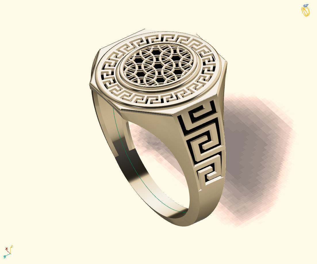Gents Ring - Mens Ring STL READY FILES With 3DM Files 3D model 3D print model_4