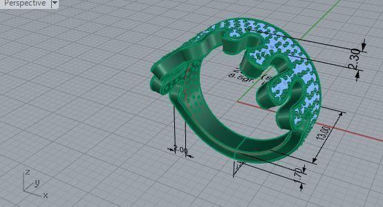 Crown ring 2864 3D print model 3D print model_7