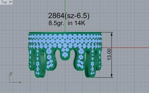 Crown ring 2864 3D print model 3D print model_4