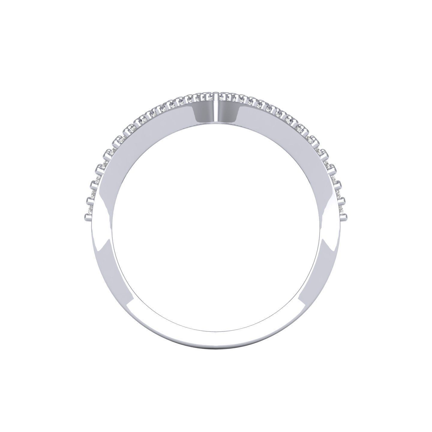 V Ring rose gold with diamonds 3D print model_14