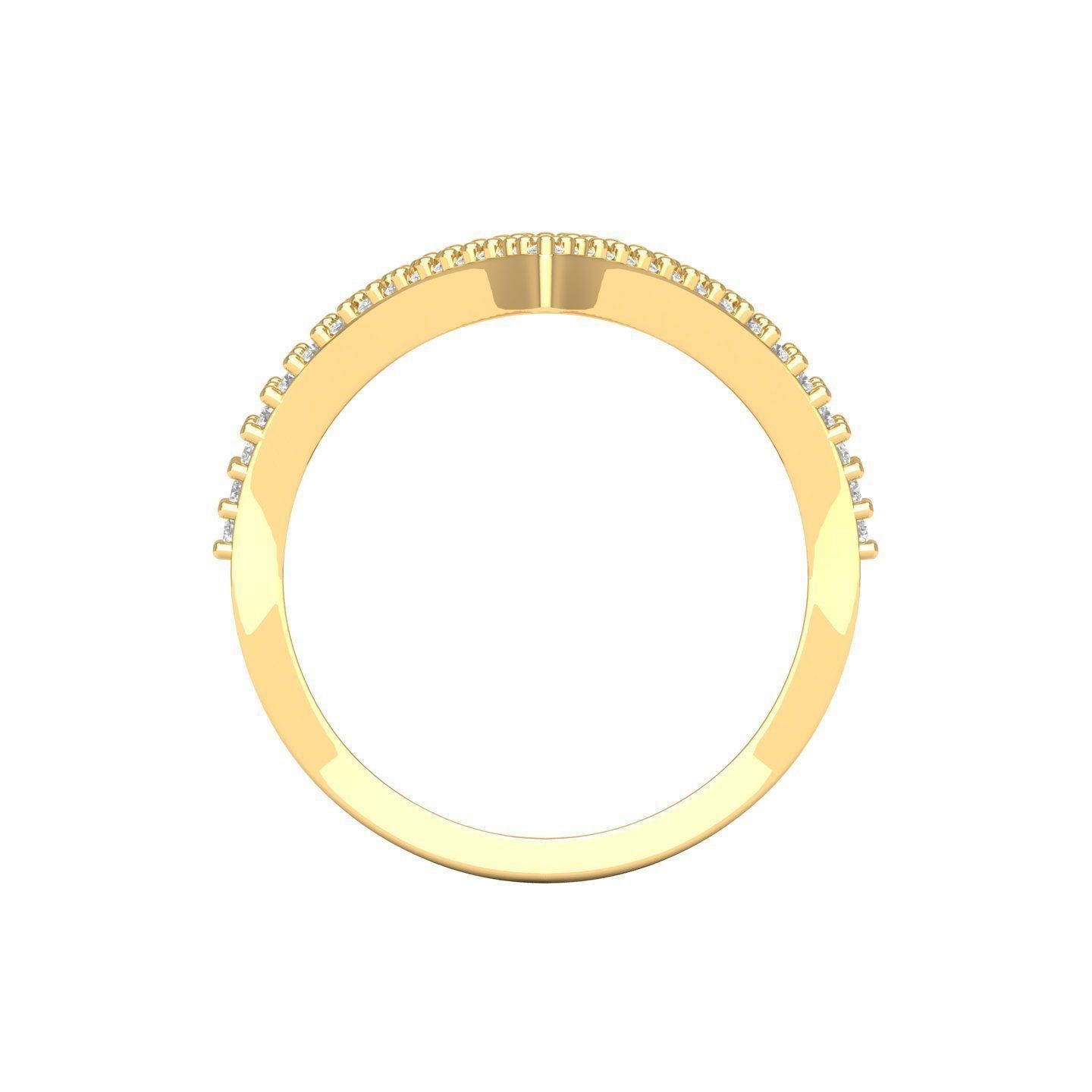V Ring rose gold with diamonds 3D print model_15