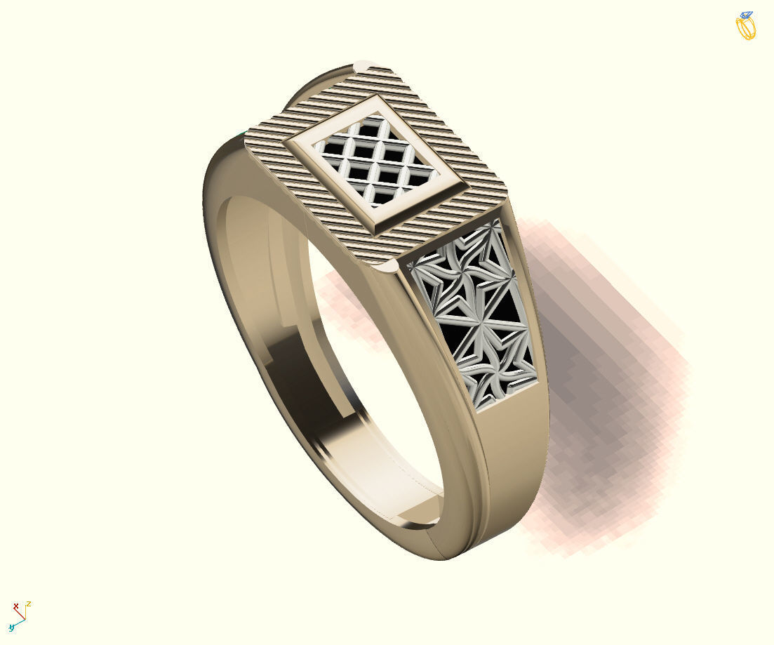 Gents Ring - Mens Ring STL READY FILES With 3DM Files 3D model 3D print model_4
