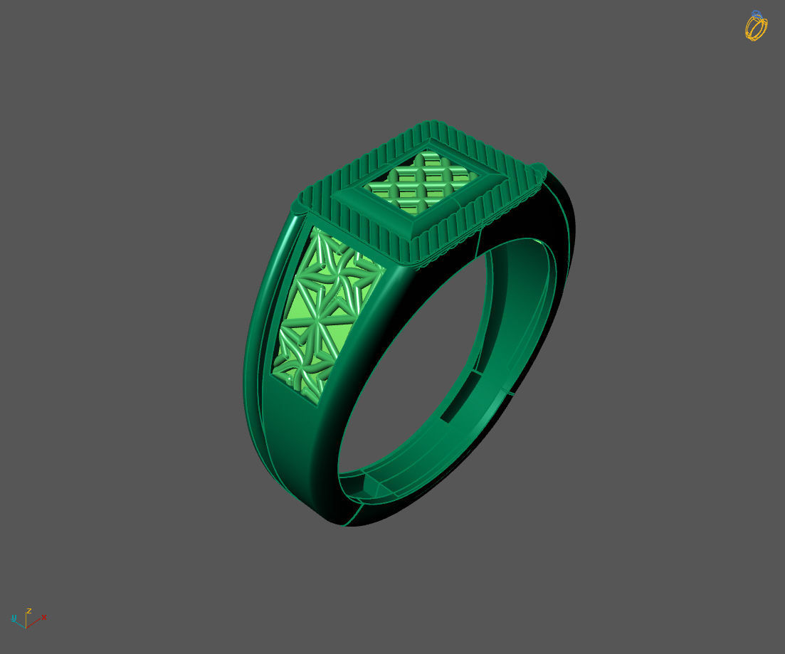 Gents Ring - Mens Ring STL READY FILES With 3DM Files 3D model 3D print model_1