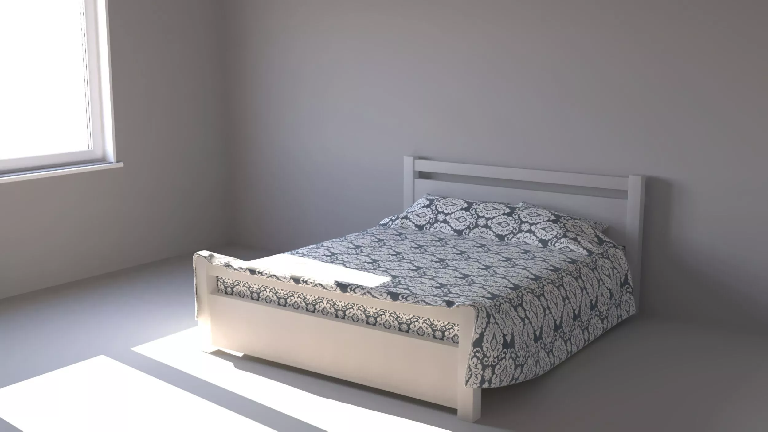 Bedroom bed with sheet 3D model
