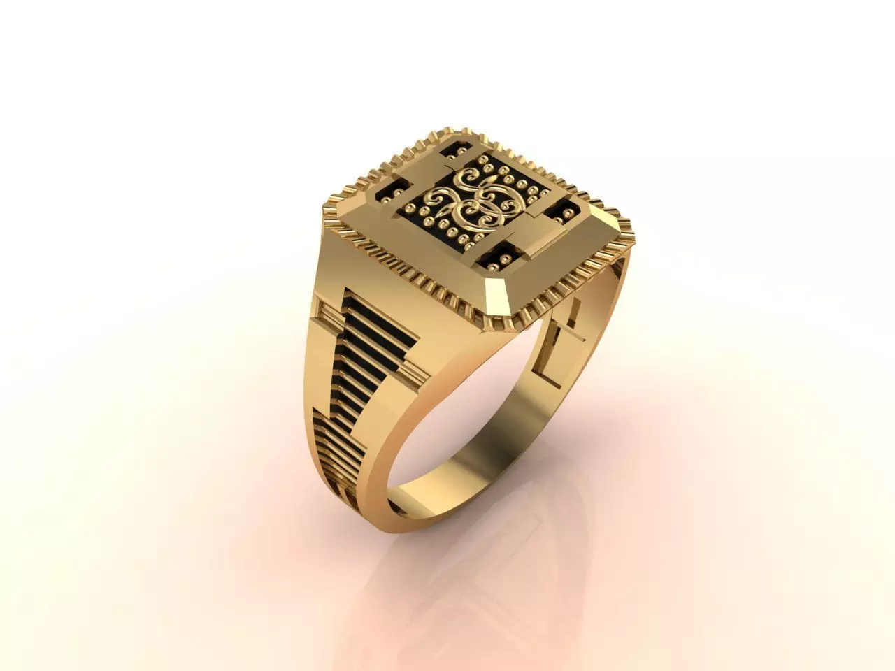 Gents Ring - Mens Ring STL READY FILES With 3DM Files 3D model 3D print model_0