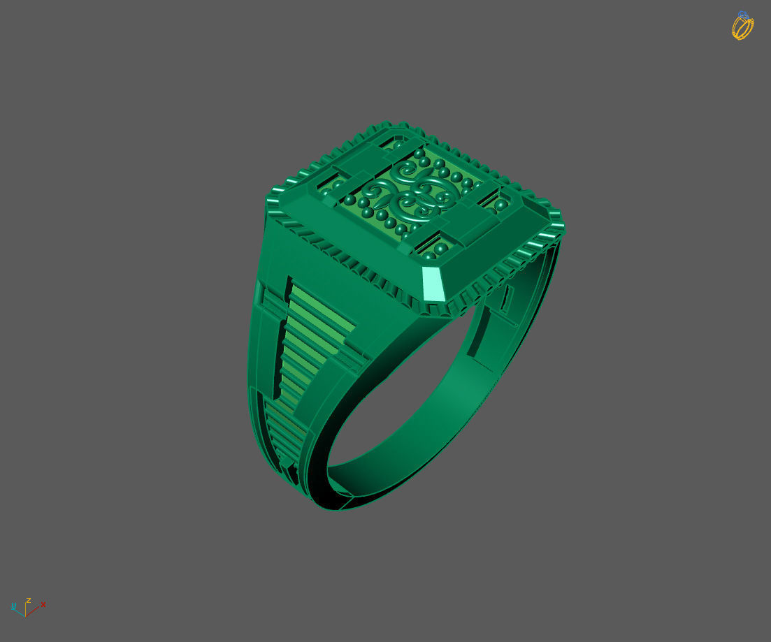 Gents Ring - Mens Ring STL READY FILES With 3DM Files 3D model 3D print model_1