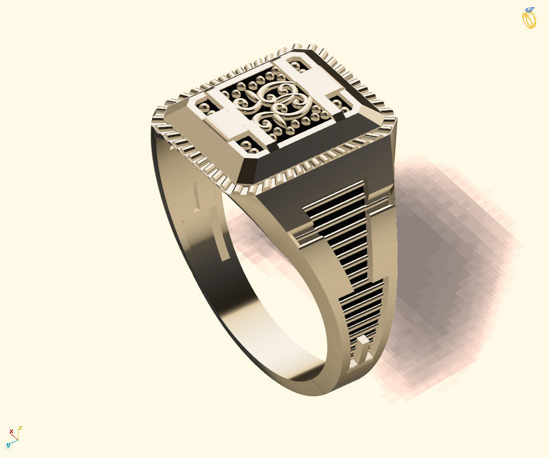 Gents Ring - Mens Ring STL READY FILES With 3DM Files 3D model 3D print model_4