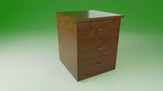 Wooden nightstand 3D Model