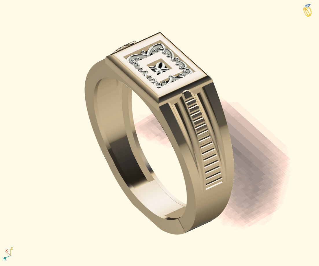 Gents Ring - Mens Ring STL READY FILES With 3DM Files 3D model 3D print model_4