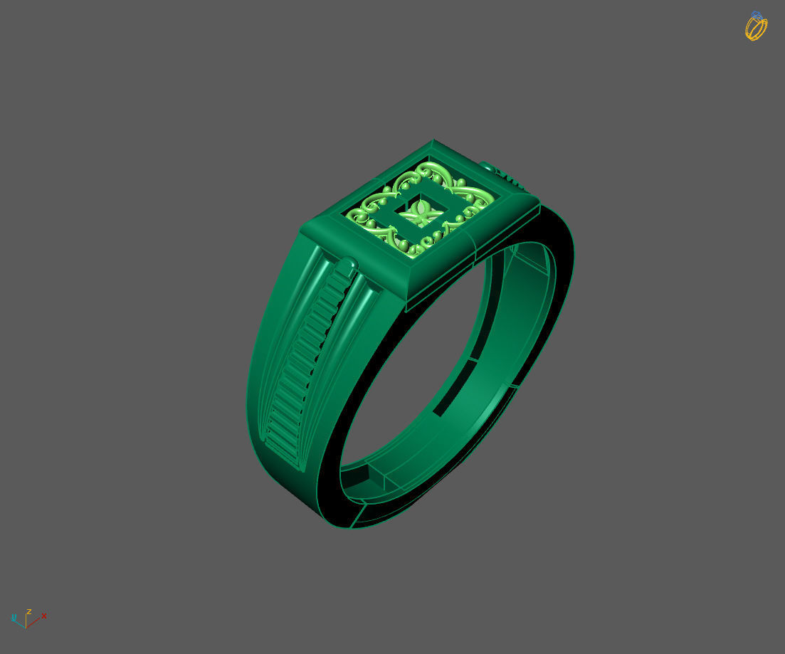 Gents Ring - Mens Ring STL READY FILES With 3DM Files 3D model 3D print model_1