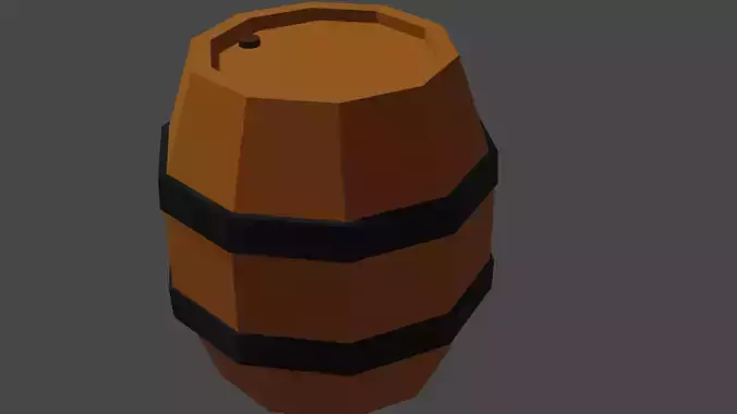 Low Poly Blender Barrel Model