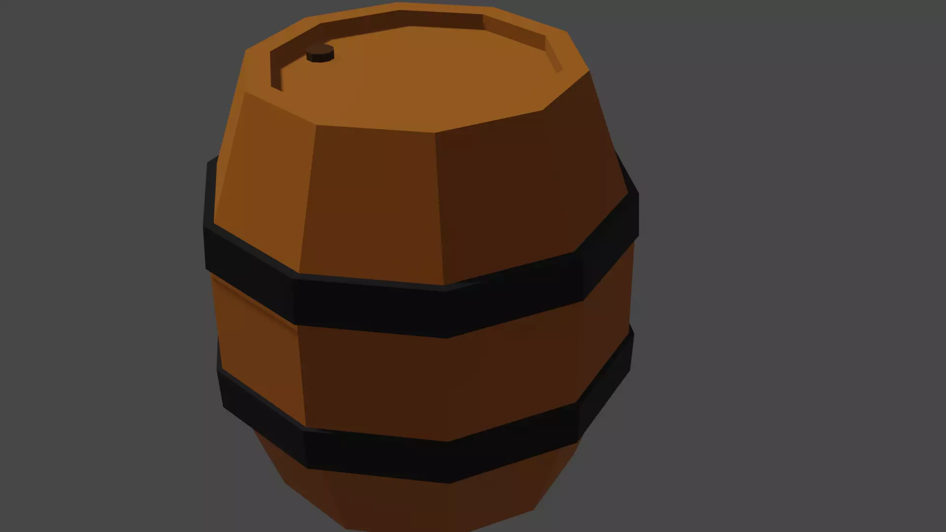 Low Poly Blender Barrel Model Low-poly 3D model_0
