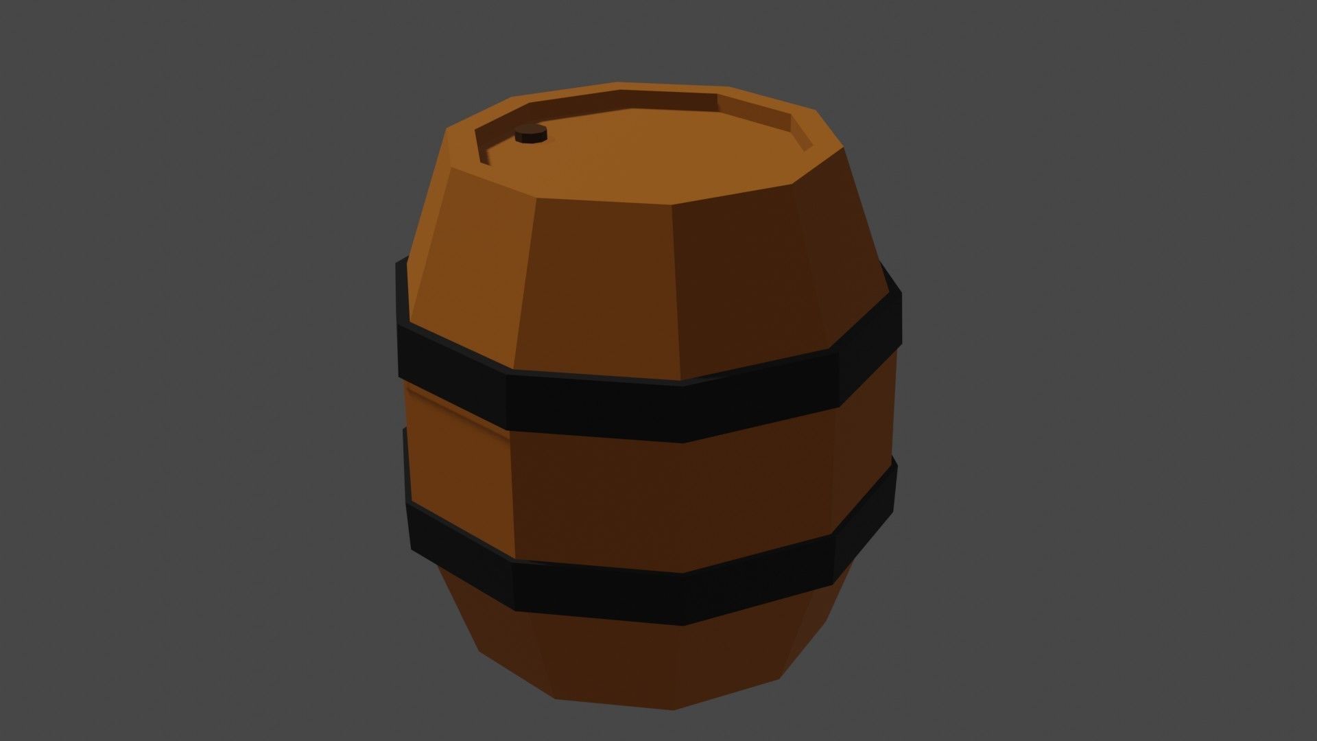 Low Poly Blender Barrel Model Low-poly 3D model_1
