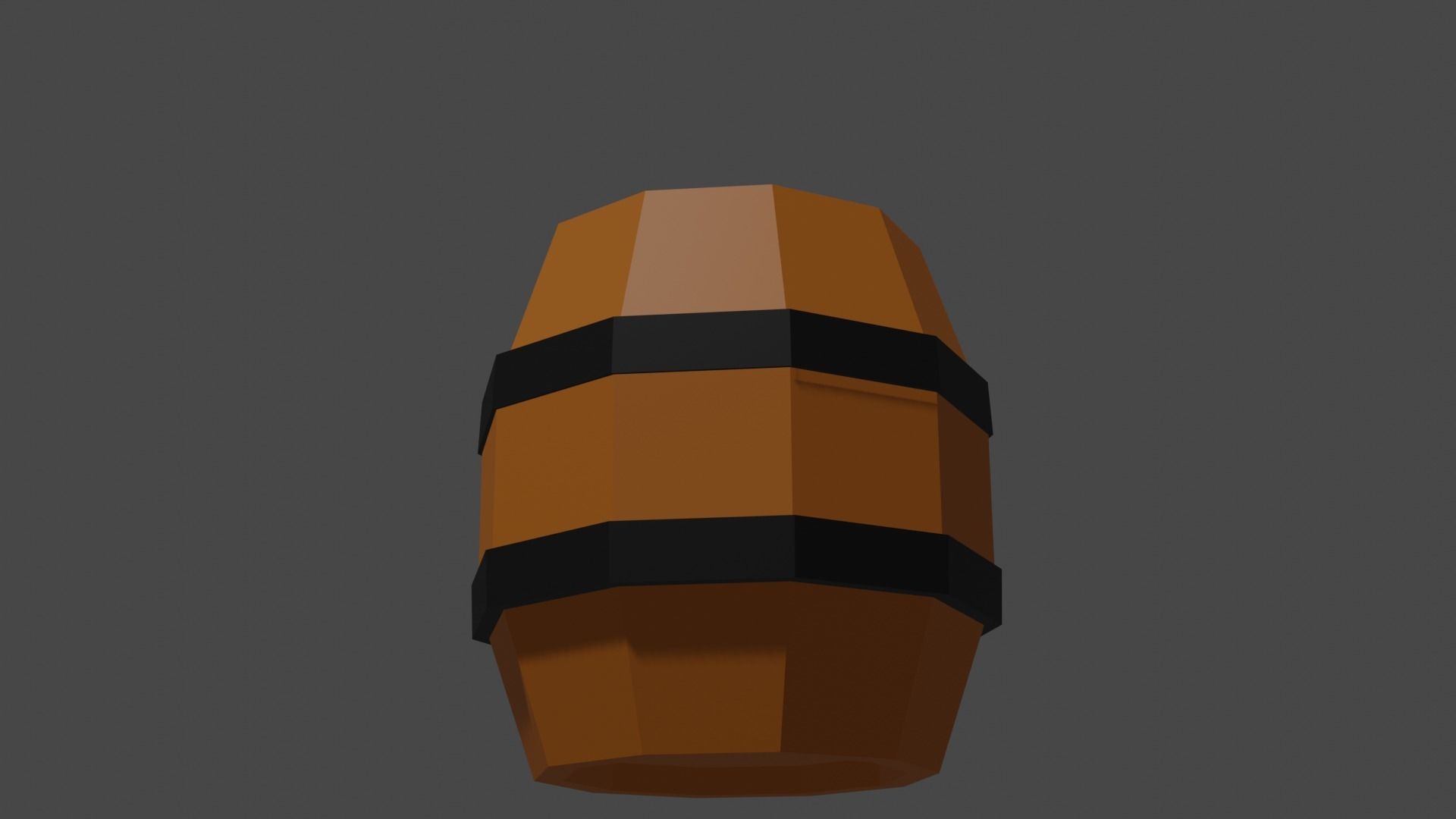 Low Poly Blender Barrel Model Low-poly 3D model_2
