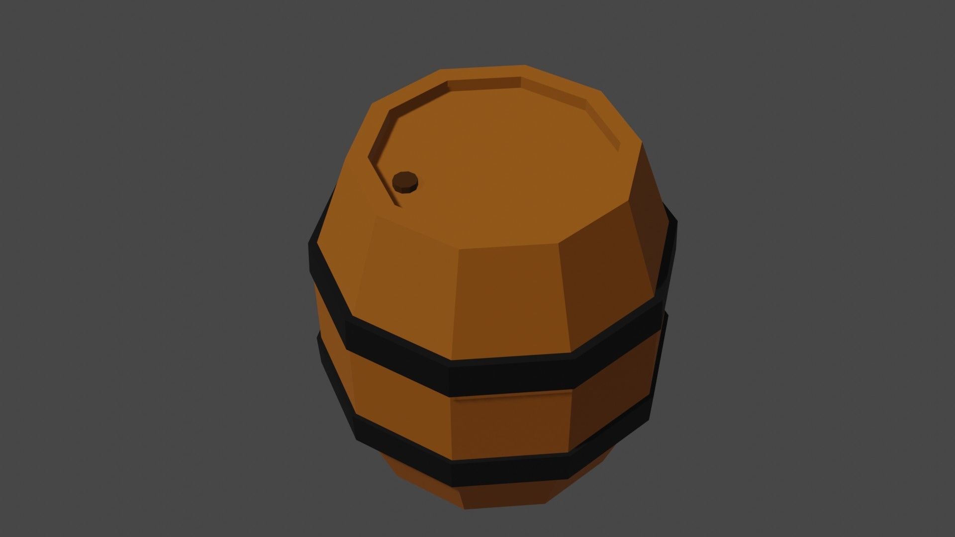 Low Poly Blender Barrel Model Low-poly 3D model_3