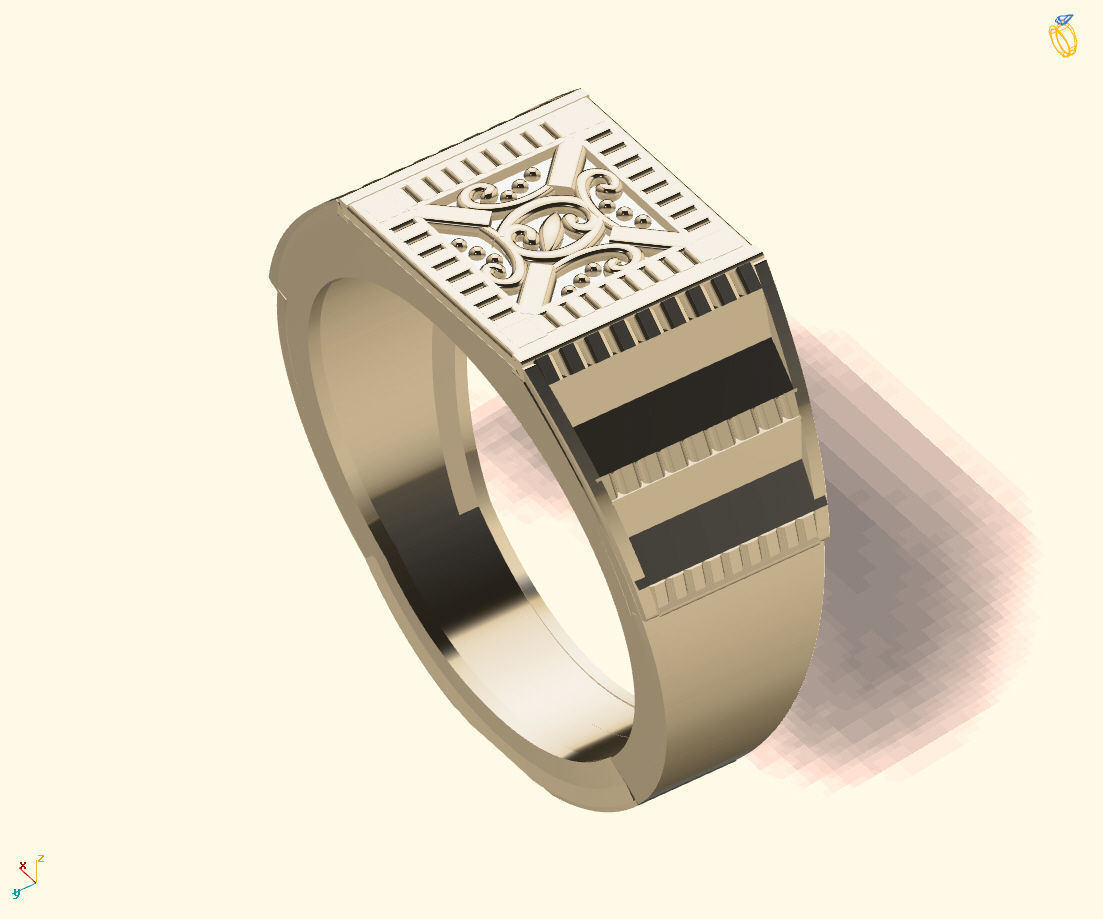Gents Ring - Mens Ring STL READY FILES With 3DM Files 3D model 3D print model_4