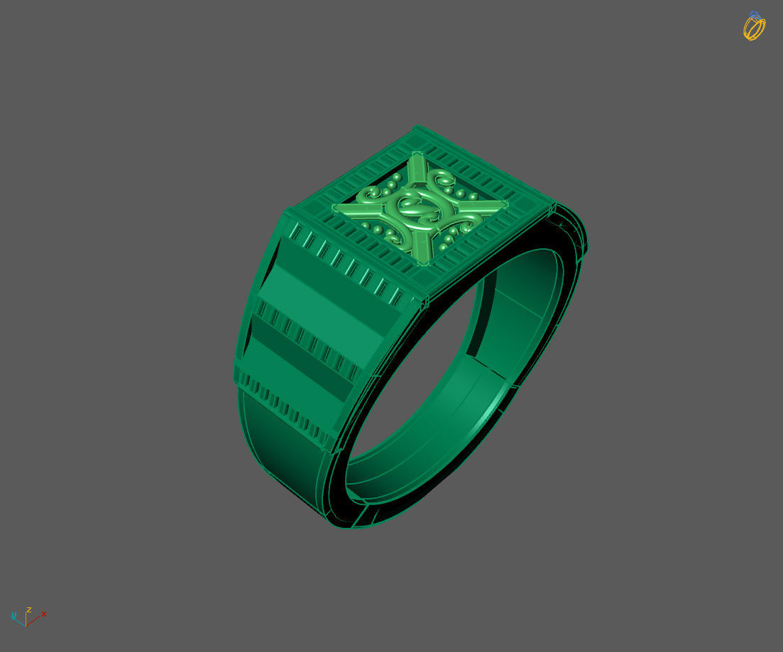 Gents Ring - Mens Ring STL READY FILES With 3DM Files 3D model 3D print model_1