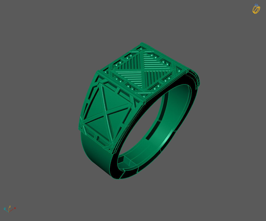 Gents Ring - Mens Ring STL READY FILES With 3DM Files 3D model 3D print model_1