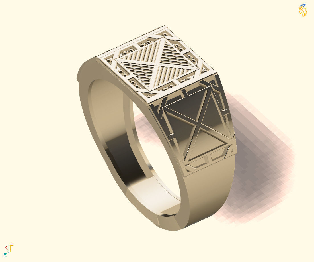 Gents Ring - Mens Ring STL READY FILES With 3DM Files 3D model 3D print model_4