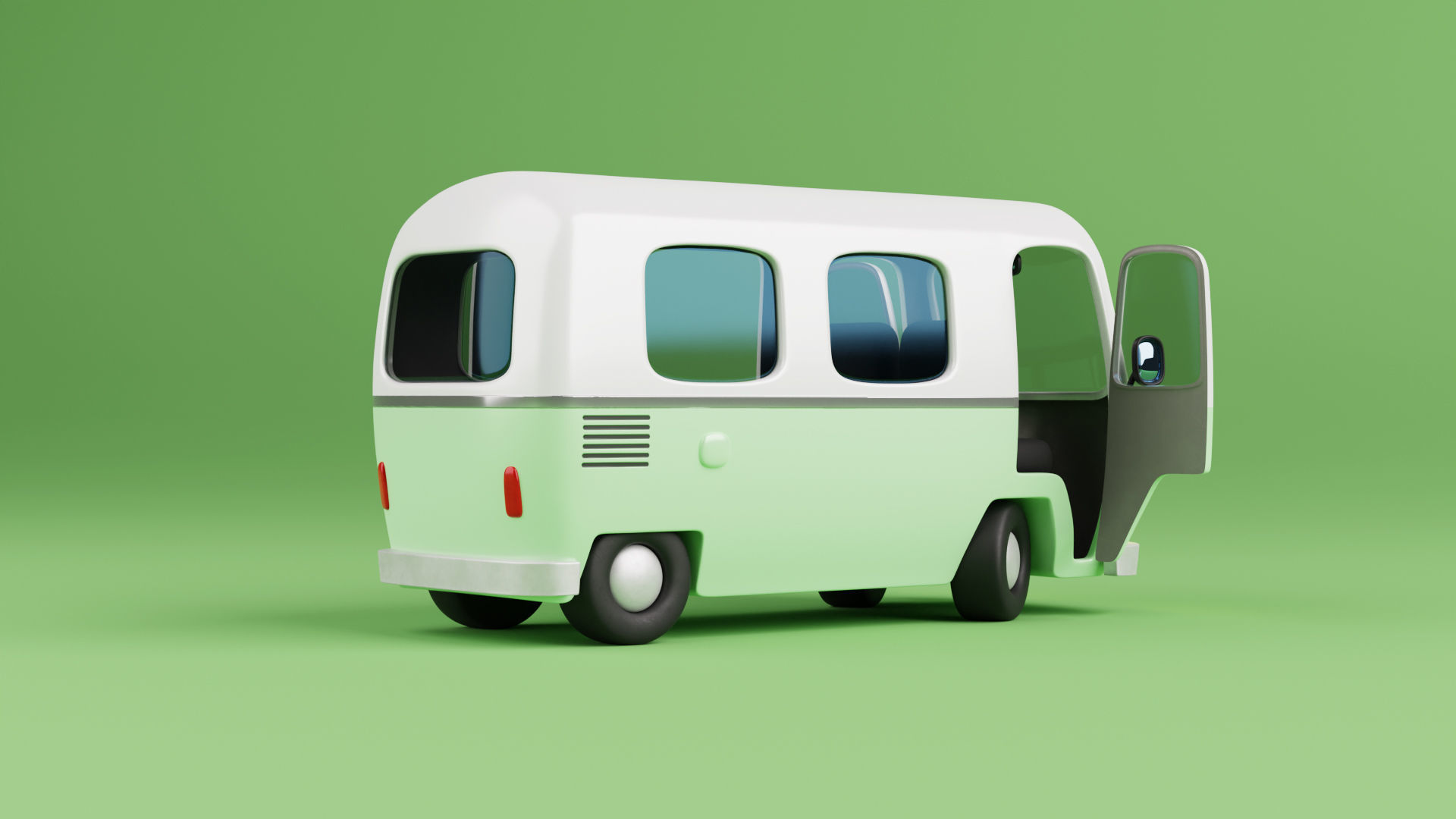 Stylized Cartoon Van - Fully Rigged 3D model_3
