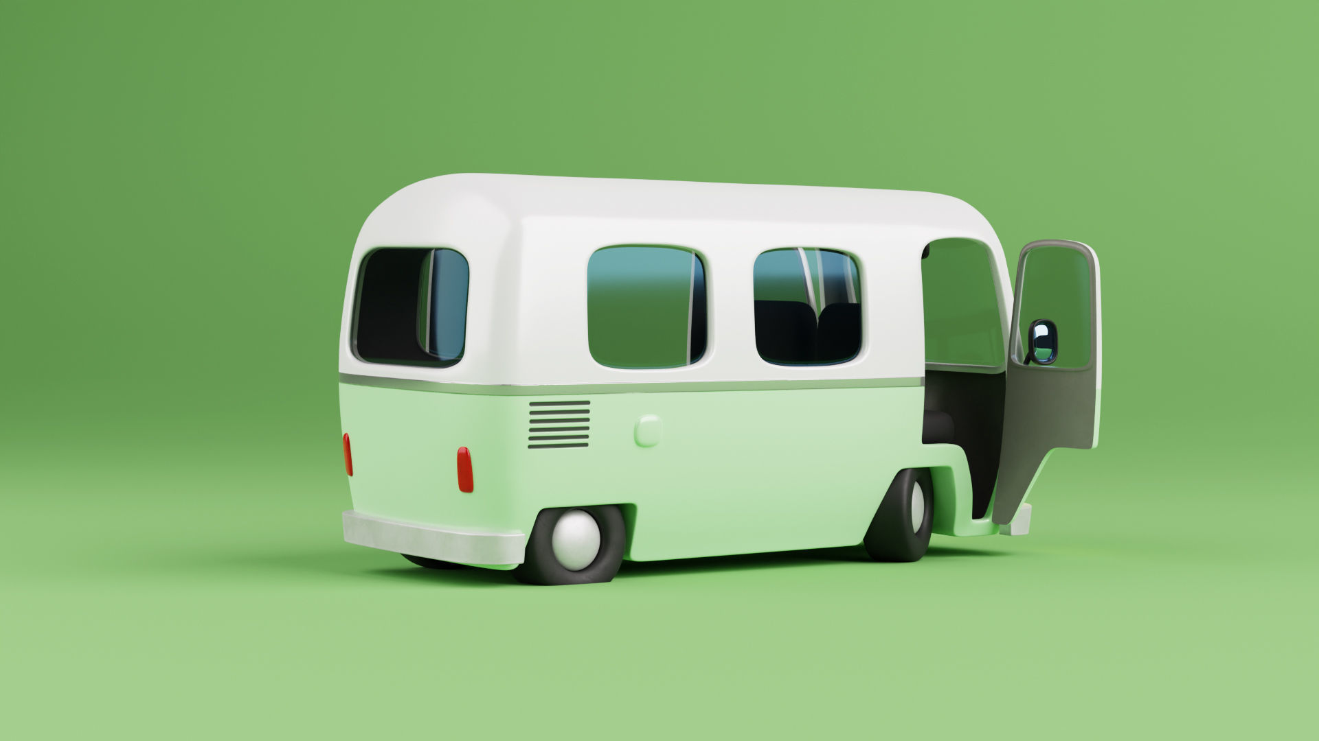 Stylized Cartoon Van - Fully Rigged 3D model_4