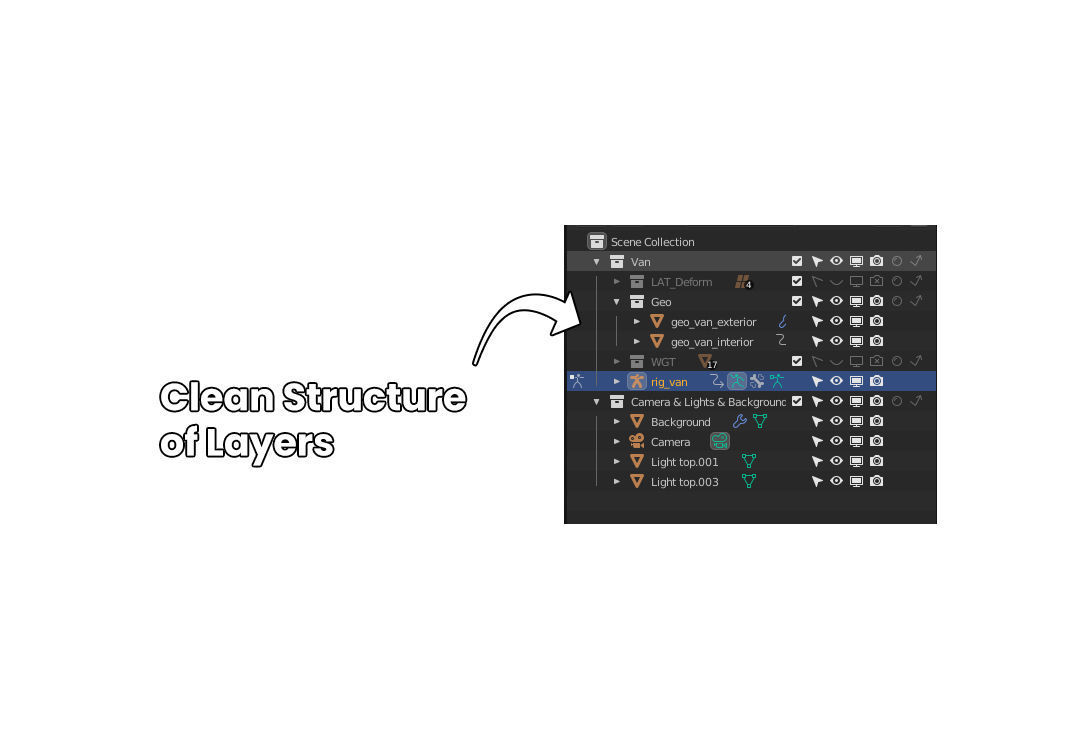 Stylized Cartoon Van - Fully Rigged 3D model_11