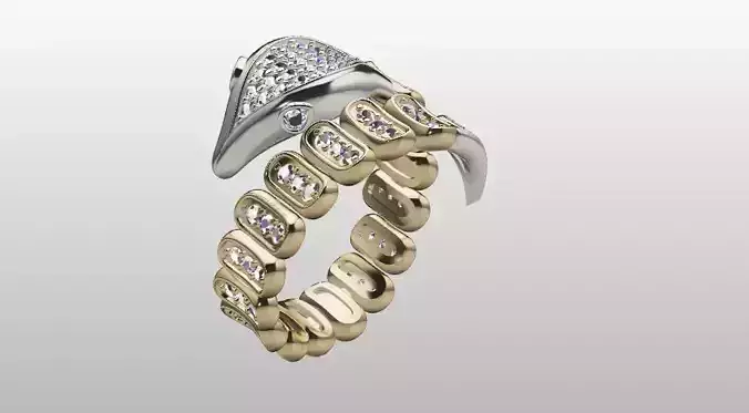 Snake 3d model jewellery ring