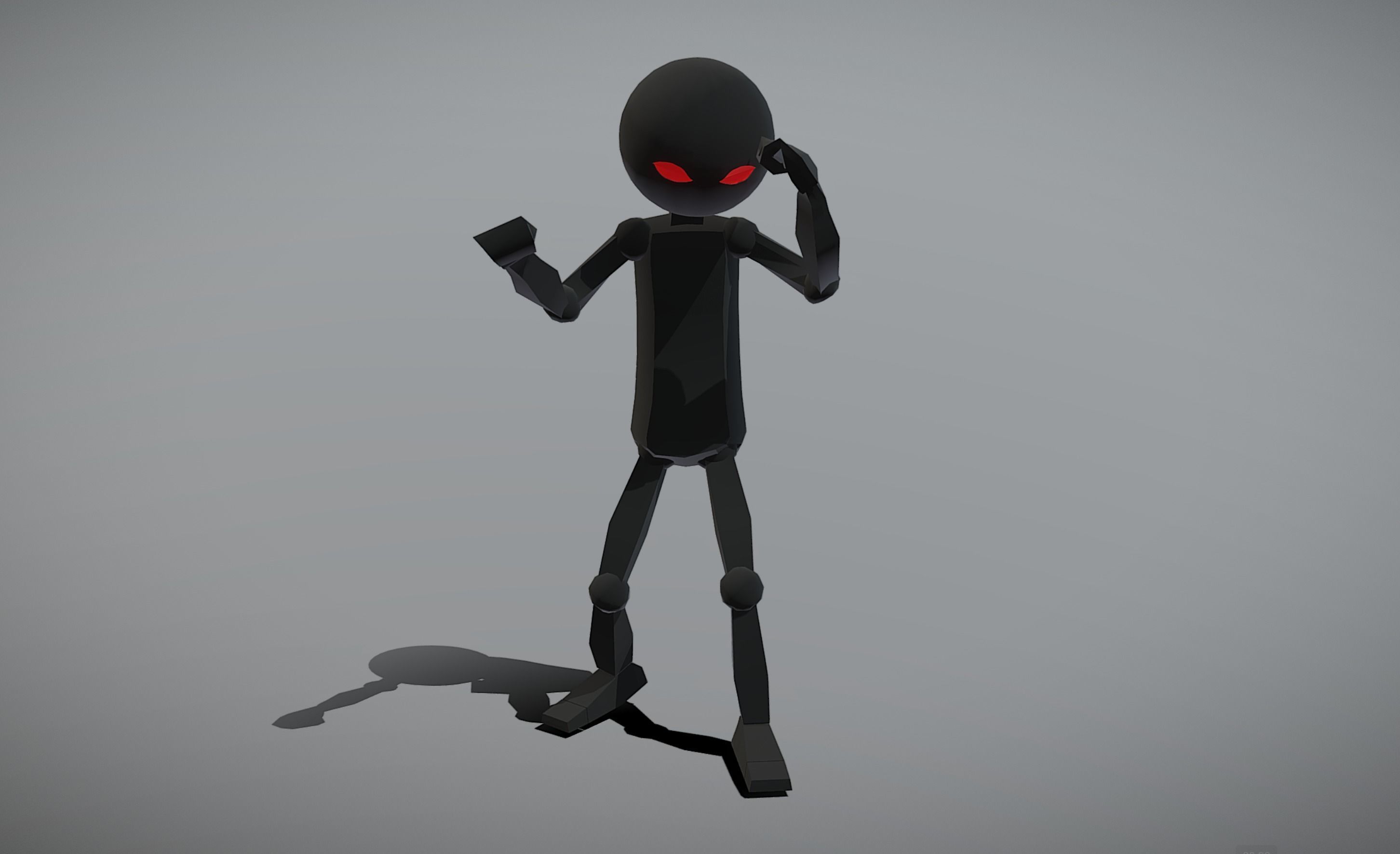 3D model Stickman figure with eyes VR / AR / low-poly rigged animated ...