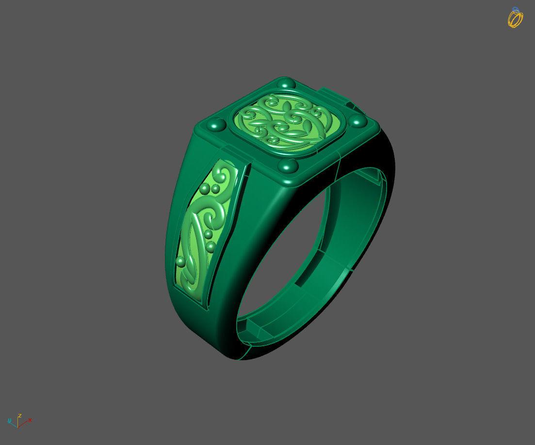 Gents Ring - Mens Ring STL READY FILES With 3DM Files 3D model 3D print model_1