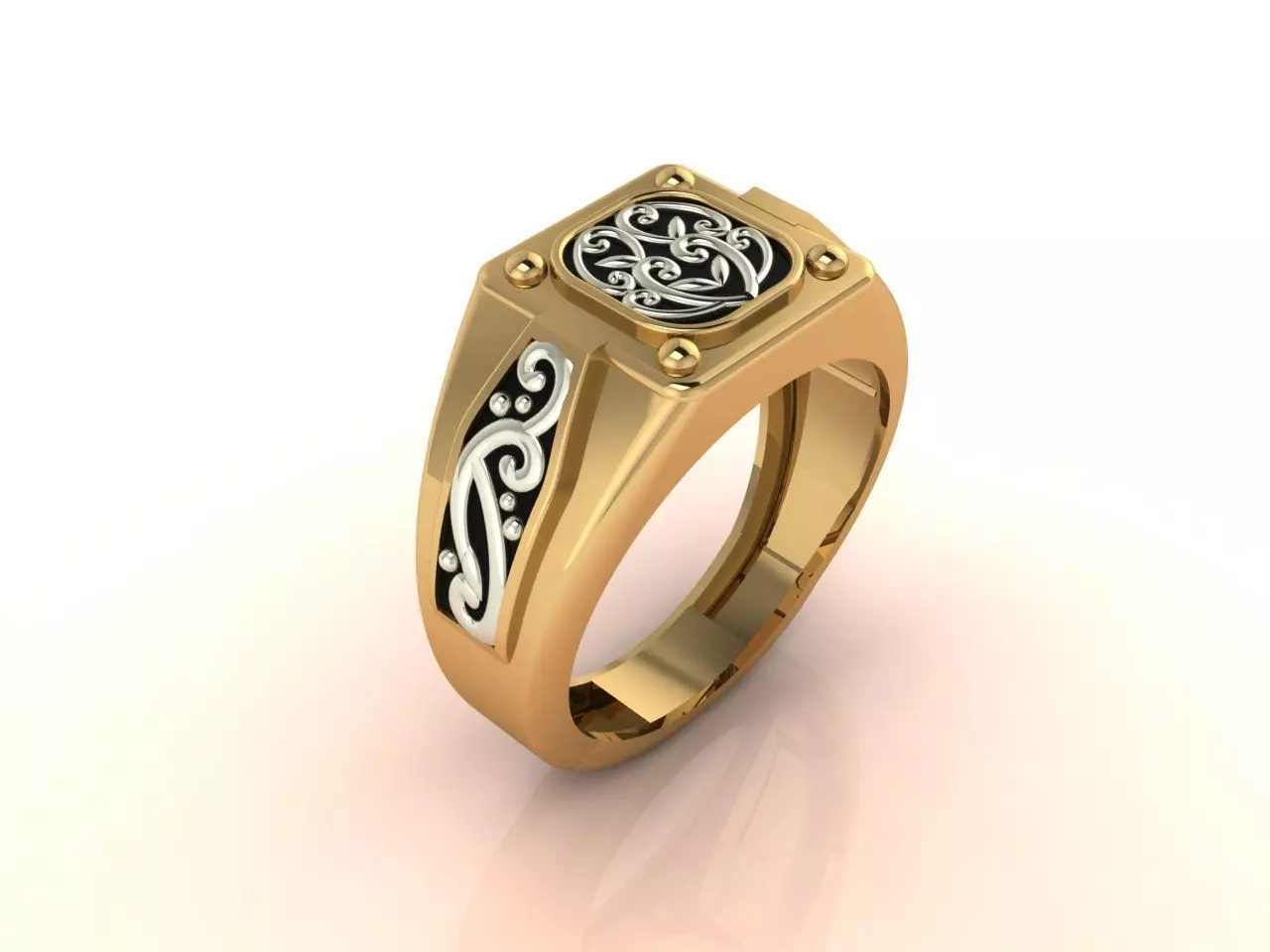 Gents Ring - Mens Ring STL READY FILES With 3DM Files 3D model 3D print model_0