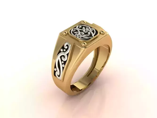 Gents Ring - Mens Ring STL READY FILES With 3DM Files 3D model 3D print model