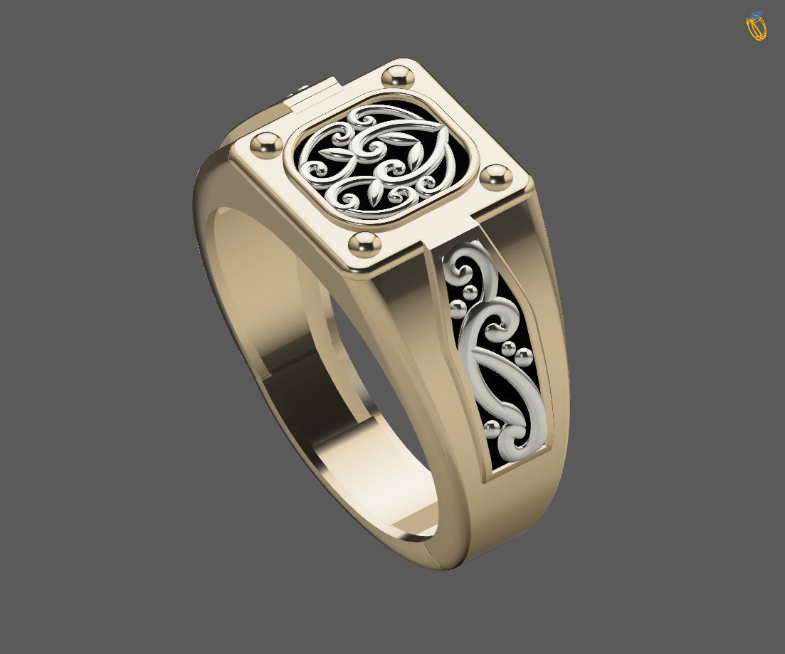 Gents Ring - Mens Ring STL READY FILES With 3DM Files 3D model 3D print model_4