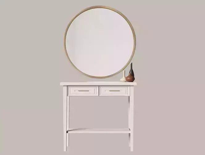consol console table with oval mirror 3D model