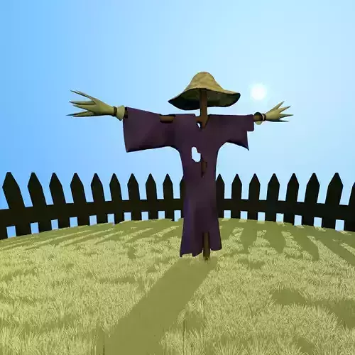 Scarecrow Free low-poly 3D model