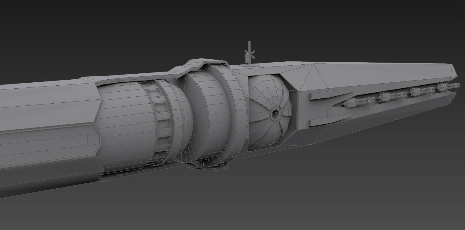 spaceship star wars weapon 3D model_1