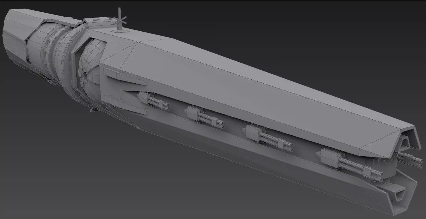 spaceship star wars weapon 3D model_0