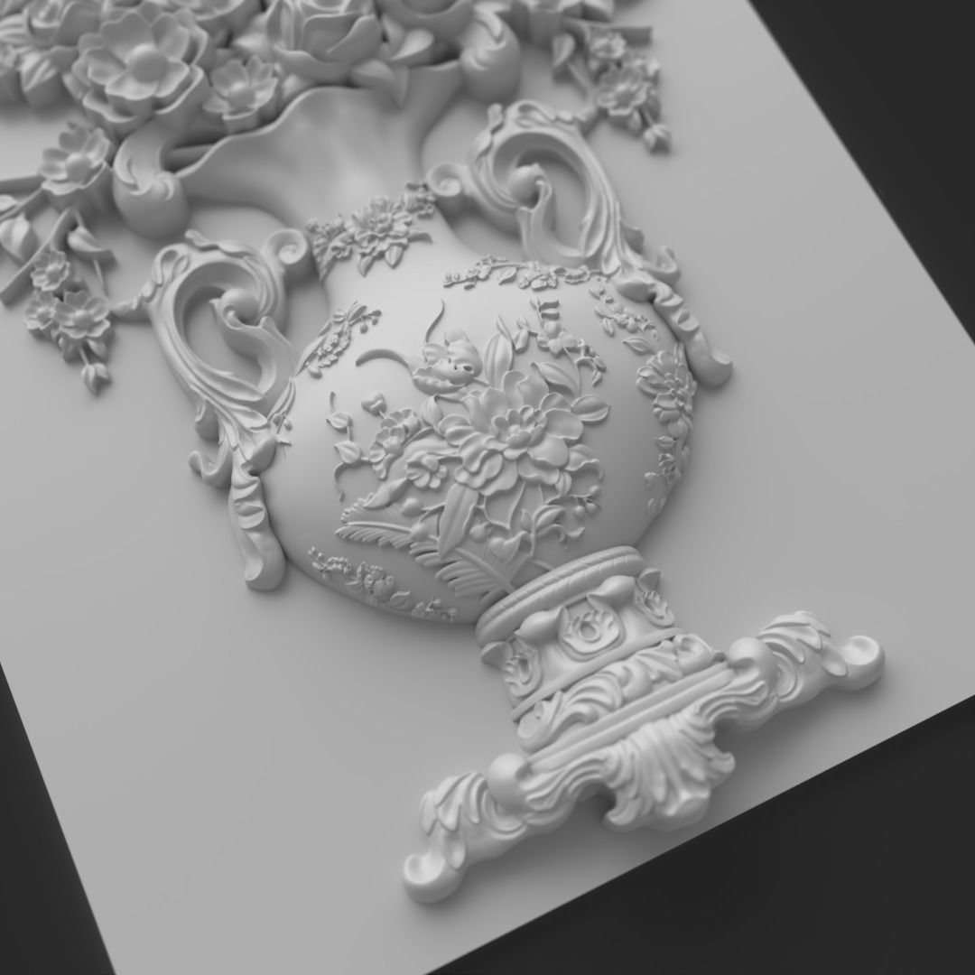 CNC Wall Panel Sculpted Ornament vol 5 3D print model_4