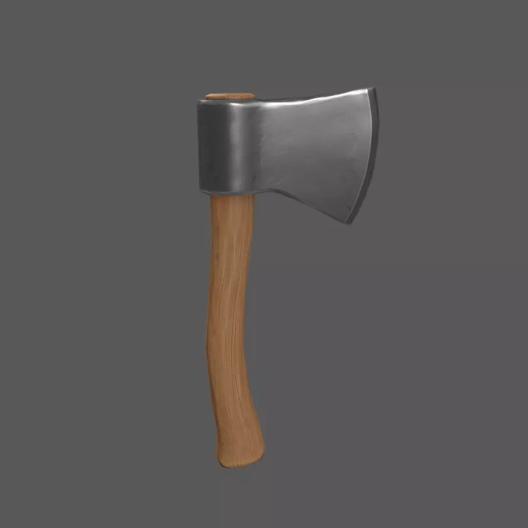 Axe Low poly PBR Simple Free low-poly 3D model_0
