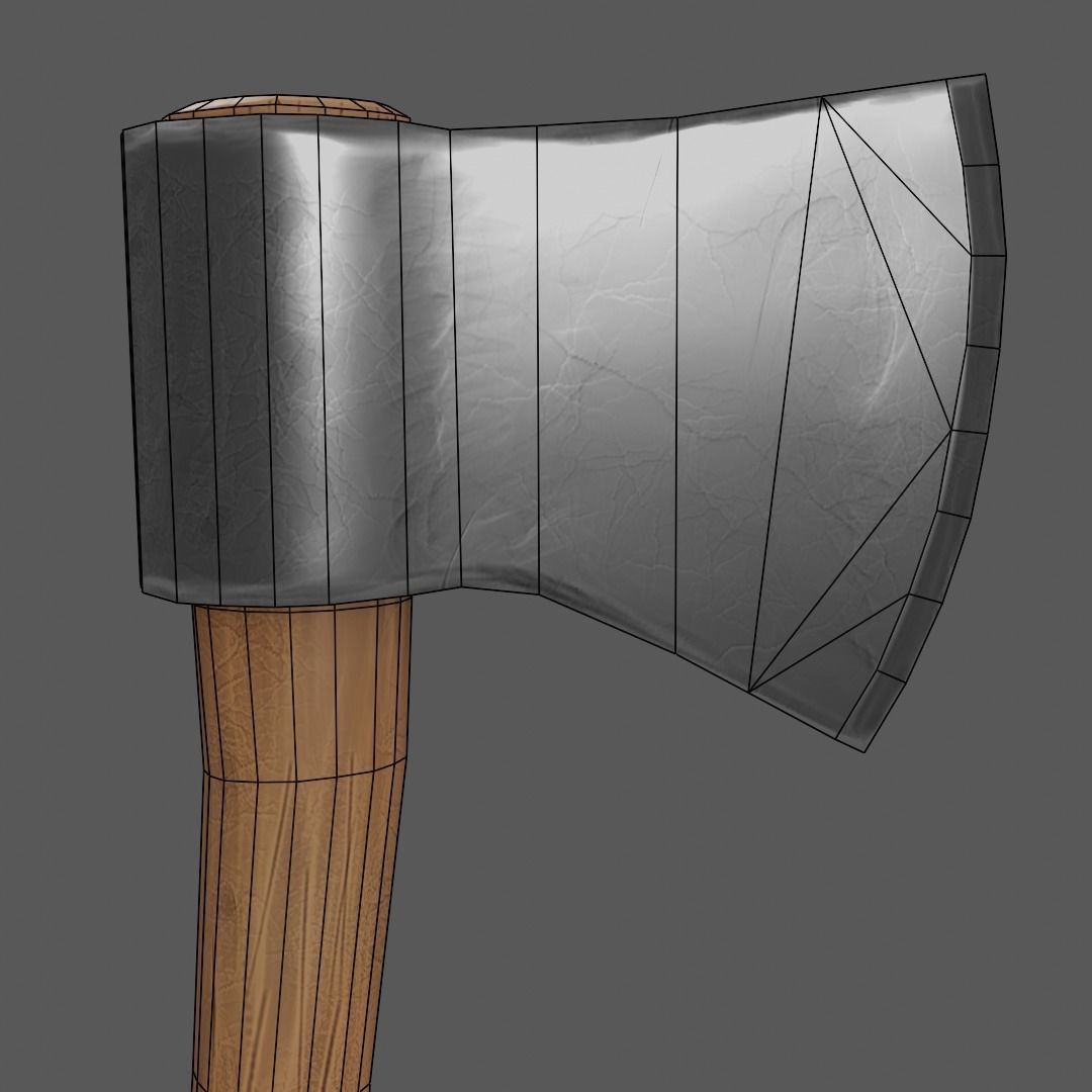 Axe Low poly PBR Simple Free low-poly 3D model_5