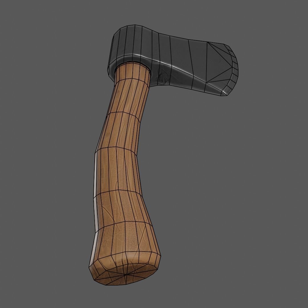 Axe Low poly PBR Simple Free low-poly 3D model_7