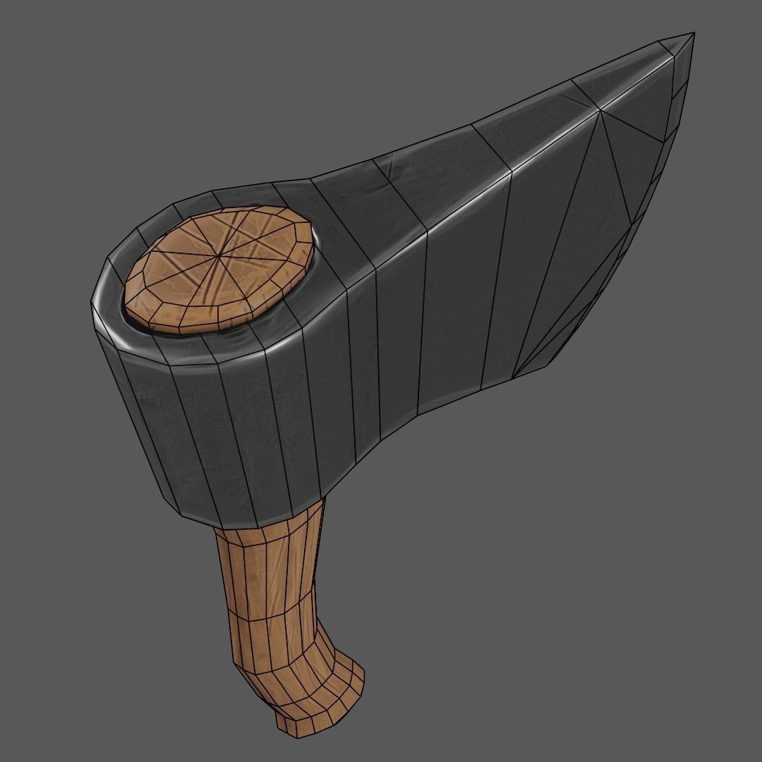 Axe Low poly PBR Simple Free low-poly 3D model_6