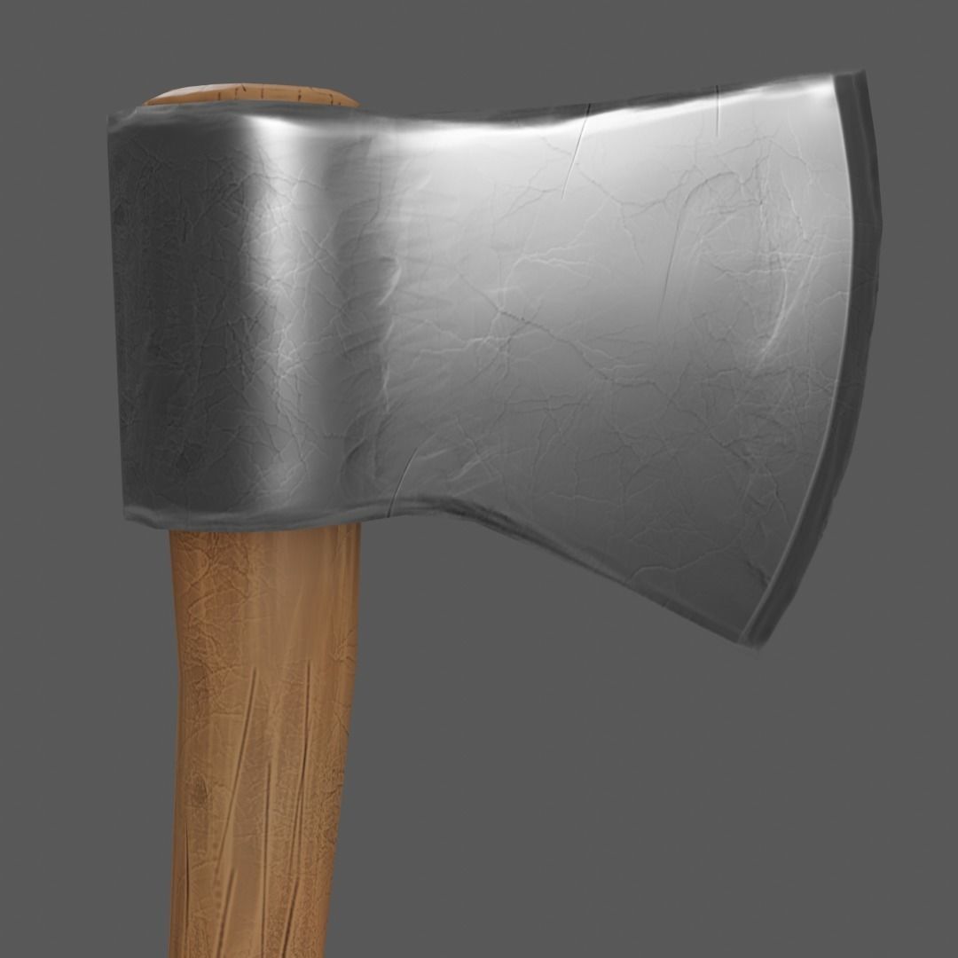 Axe Low poly PBR Simple Free low-poly 3D model_1