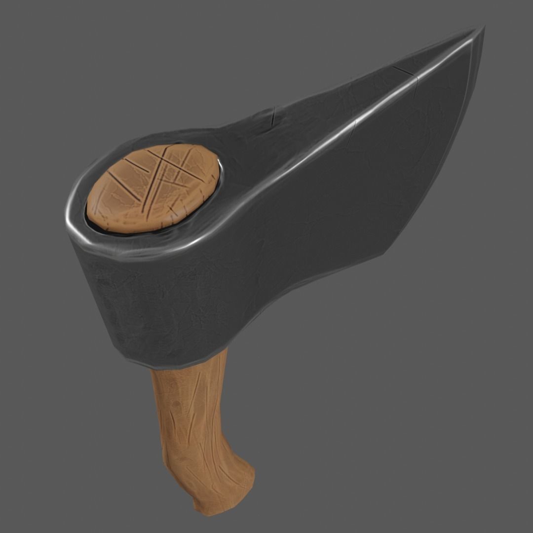 Axe Low poly PBR Simple Free low-poly 3D model_2