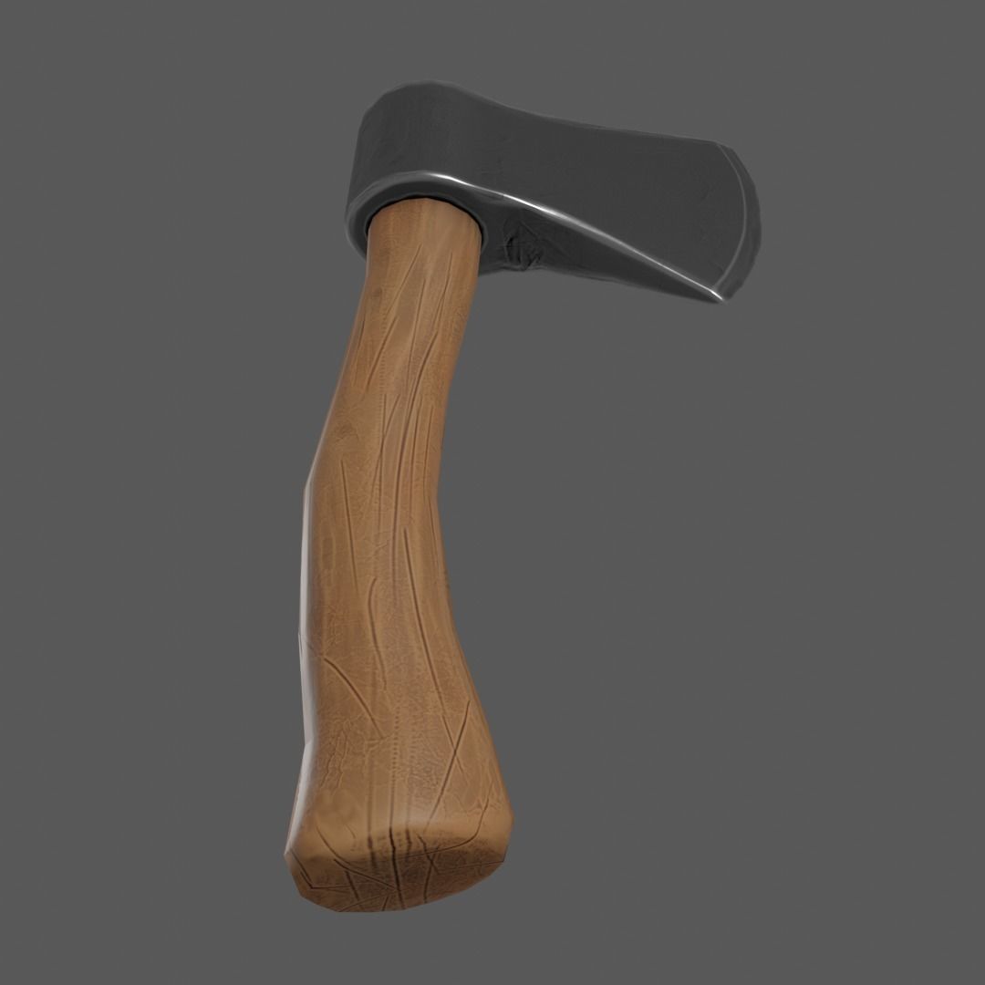 Axe Low poly PBR Simple Free low-poly 3D model_3