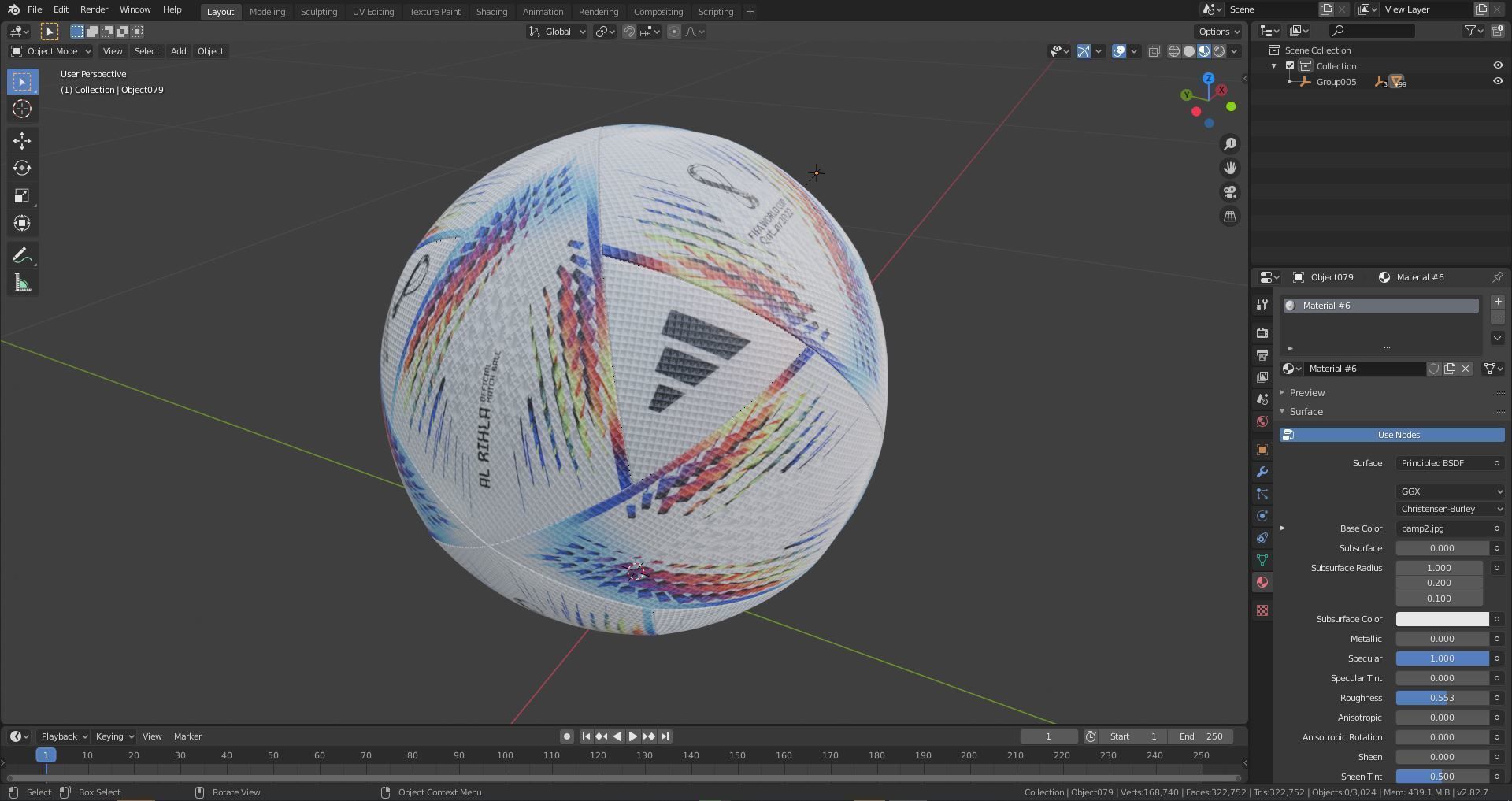 FIFA WORLD CUP 2022 Official Match Ball 3D model_10
