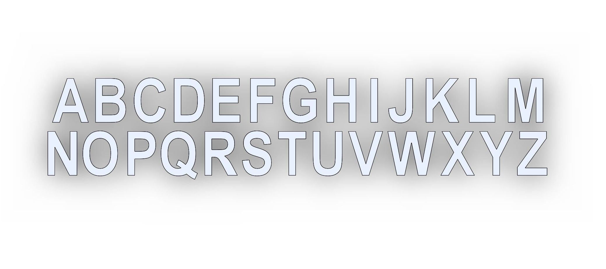 3D Printable English Alphabets -A-Z - Arial Font - 20mm 3D print model_1