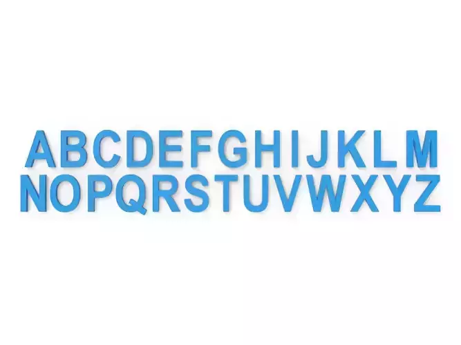 3D Printable English Alphabets -A-Z - Arial Font - 20mm 3D print model